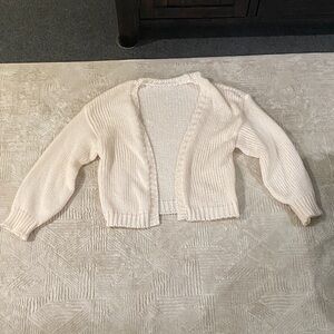 Womens Cream Knit Cropped Cardigan